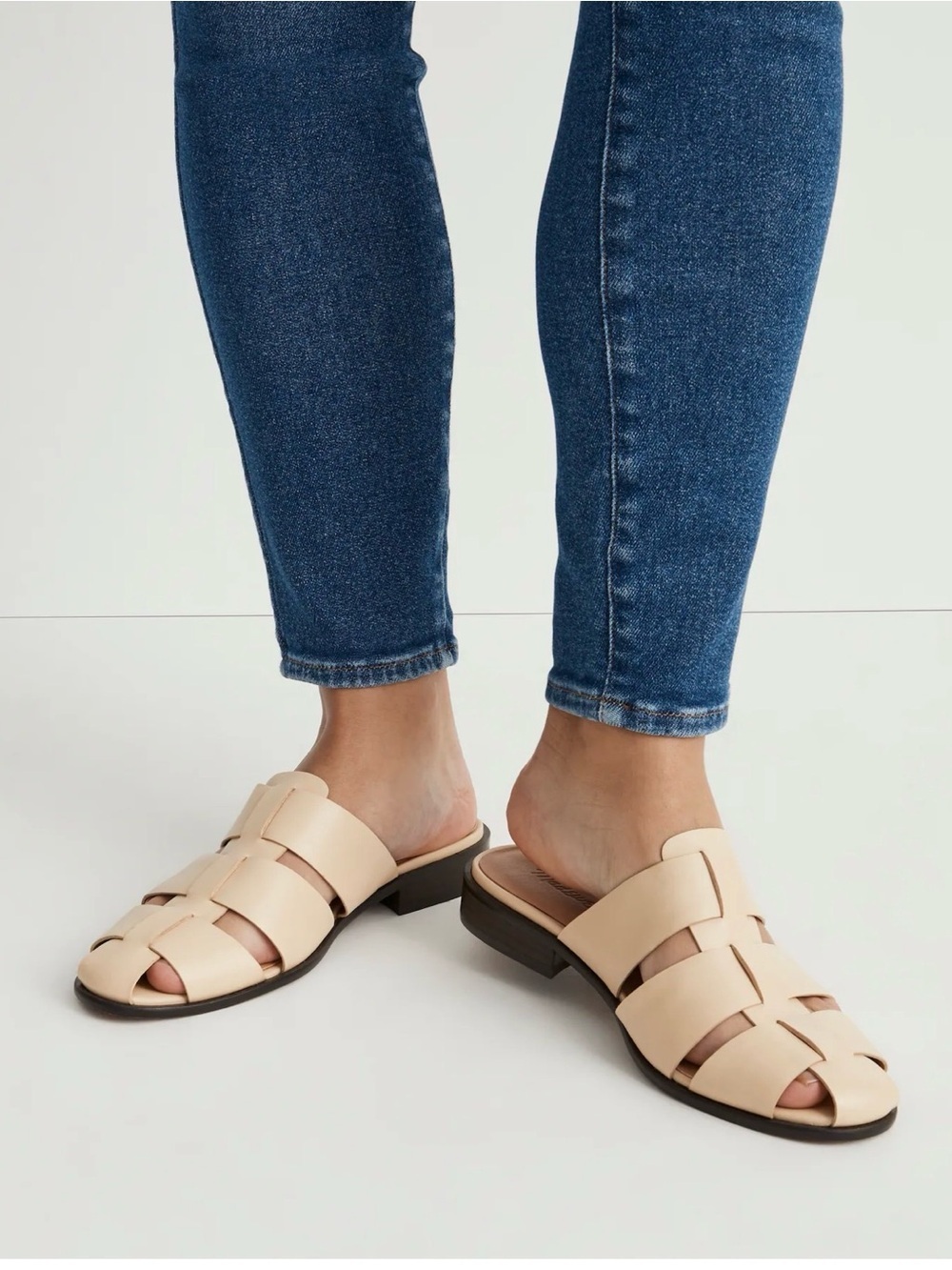 Madewell The Dixson Buttered Scone Leather Fisherman Mules Slip On Woman’s US 6